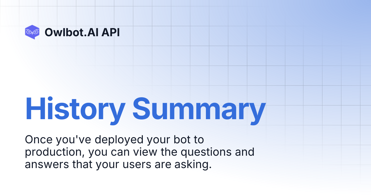 History Summary | Owlbot.AI API